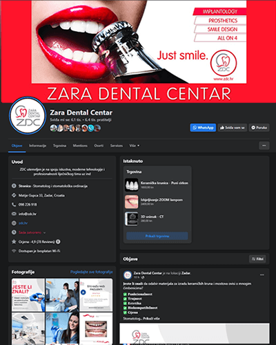 Facebook Wall - Zara Dental Centar